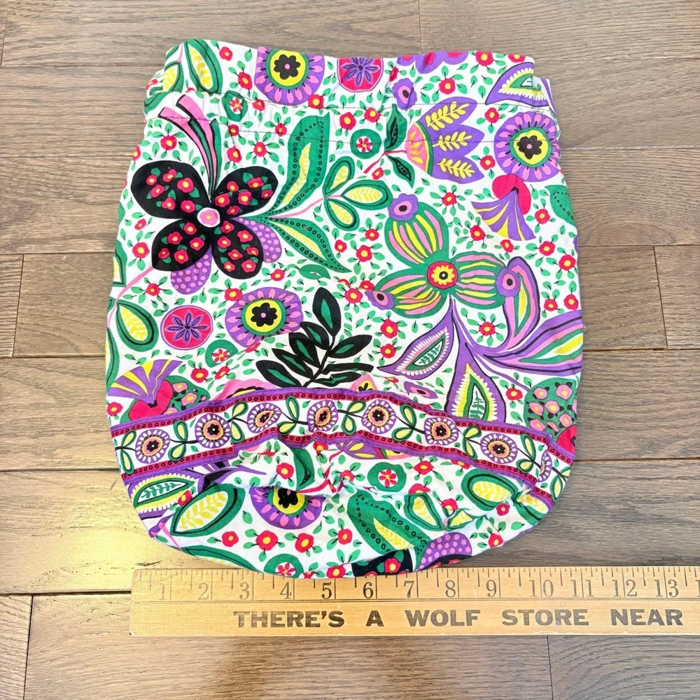 Vera Bradley Drawstring Bag Cotton Lined Pouch Travel Retired Print Viva La Vera